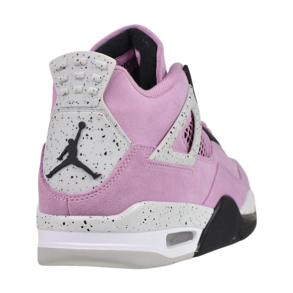 Nike Air Jordan 4 Retro Suede Womens Shoes Size 6.5, Color: Orchid/Neutral Grey/Black