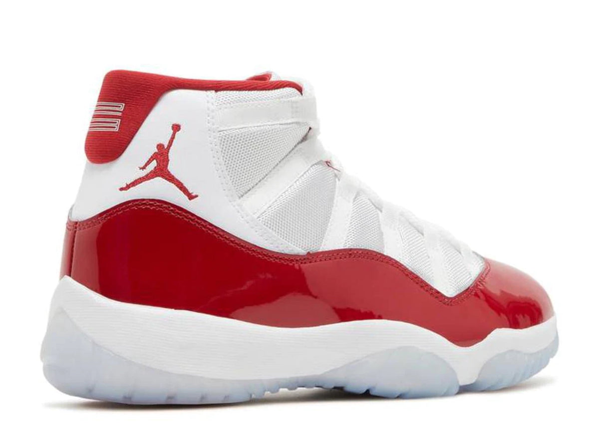 Jordan; Men's Casual & Dress Shoes Retro Style, White/Varsity Red-Black, Size 10.5