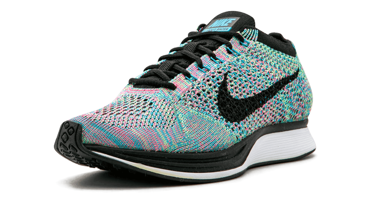 NIKE MENS Flyknit Racer "Multi-Color 2.0" 526628 304 from Stadium Goods