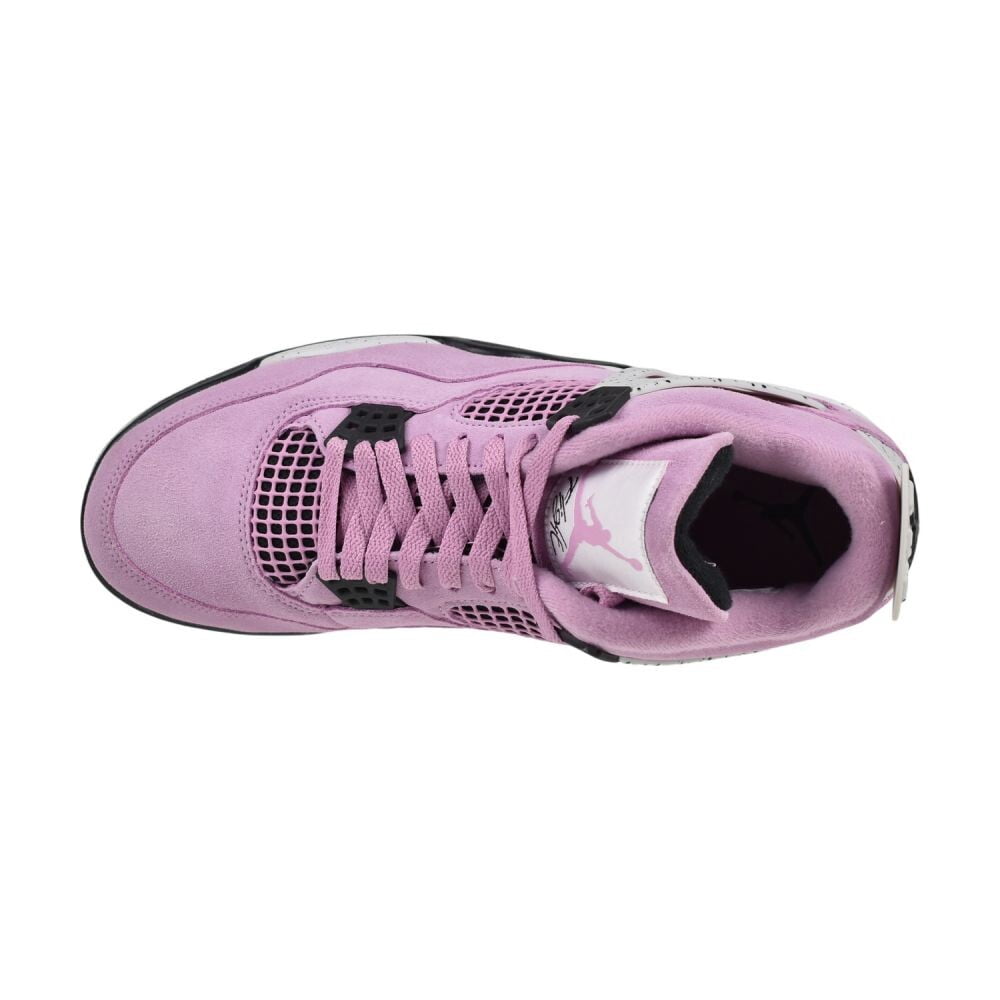 Nike Air Jordan 4 Retro Suede Womens Shoes Size 6.5, Color: Orchid/Neutral Grey/Black