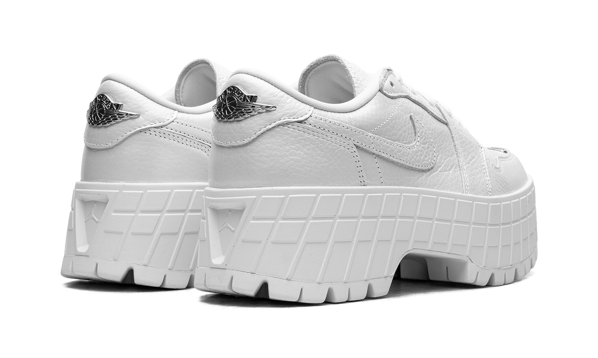 JORDAN WOMENS Jordan 1 Brooklyn Low Womens "White Metallic Silver" HF3184 100 HF3184 100 from Stadium Goods