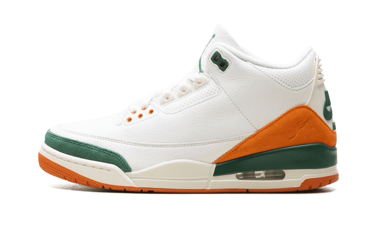 JORDAN MENS Air Jordan 3 "SoleFly - Miami Hurricanes" IF4491 100 IF4491 100 from Stadium Goods