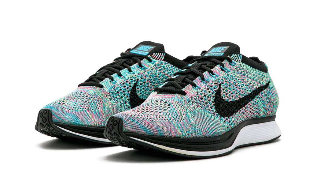 NIKE MENS Flyknit Racer "Multi-Color 2.0" 526628 304 from Stadium Goods